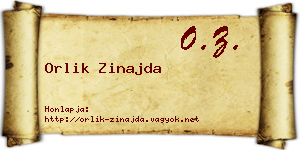 Orlik Zinajda névjegykártya